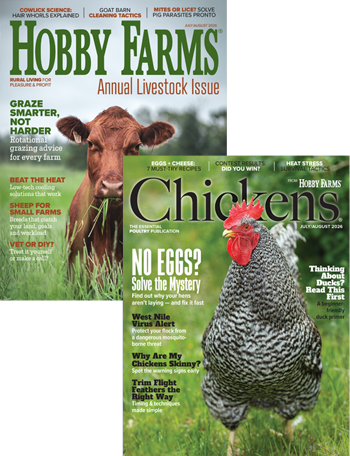 Combo of 1-Year Chickens & Hobby Farms Print Subscription