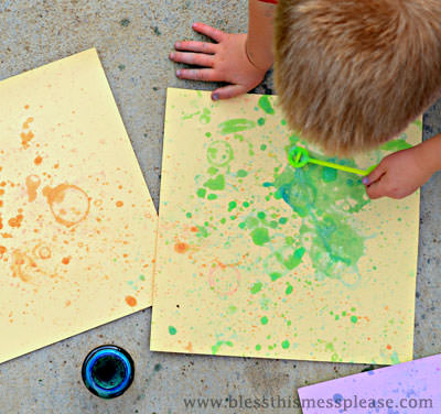 Blown Bubble Art for Kids - Photo by Melissa Griffiths/Bless This Mess (HobbyFarms.com)