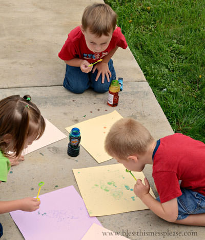 Blown Bubble Art for Kids - Photo by Melissa Griffiths/Bless This Mess (HobbyFarms.com)