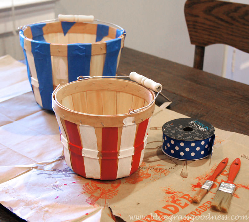 Patritoic Bushel Baskets - Photo courtesy Elizabeth Adams Troutman (HobbyFarms.com)