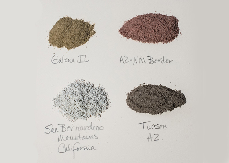 Different earth samples will create different colors of pigment.