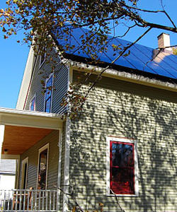 Solar panels on roof