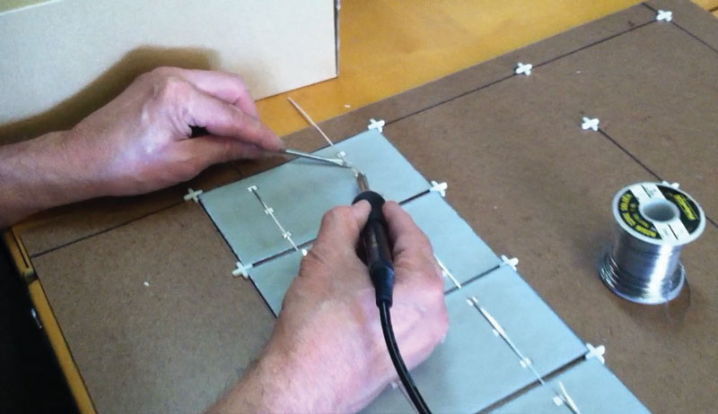 solder DIY solar panels cells