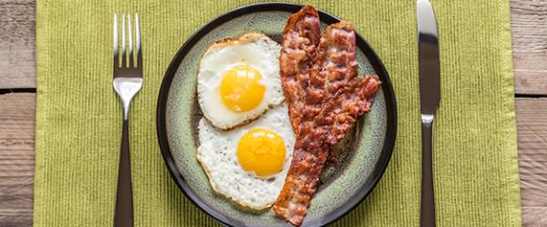 A Plate Of GM Bacon And Eggs