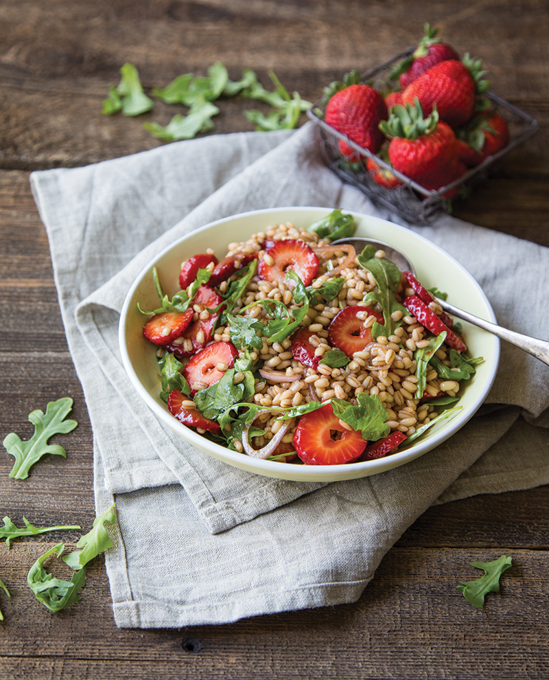 barley salad balsamic strawberries arugula